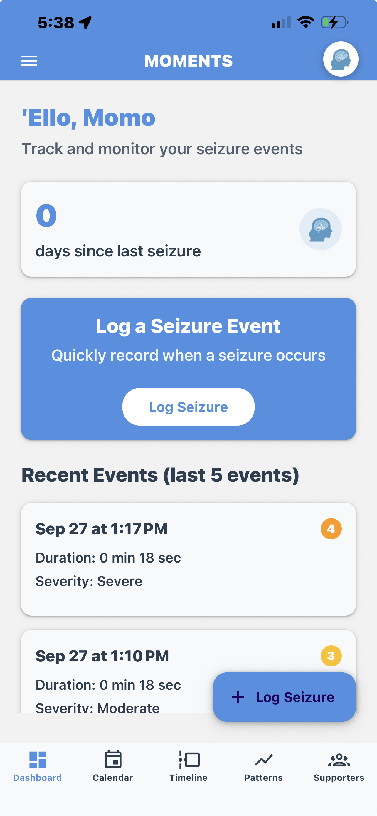 MOMENTS App Screenshot
